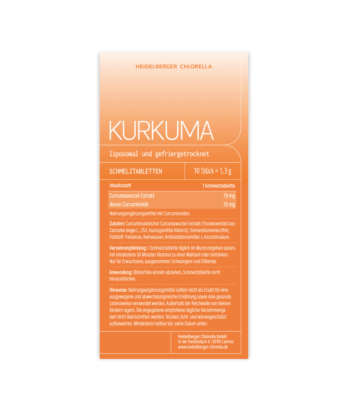 Kurkuma Schmelztabletten -Heidelberger Chlorella GmbH