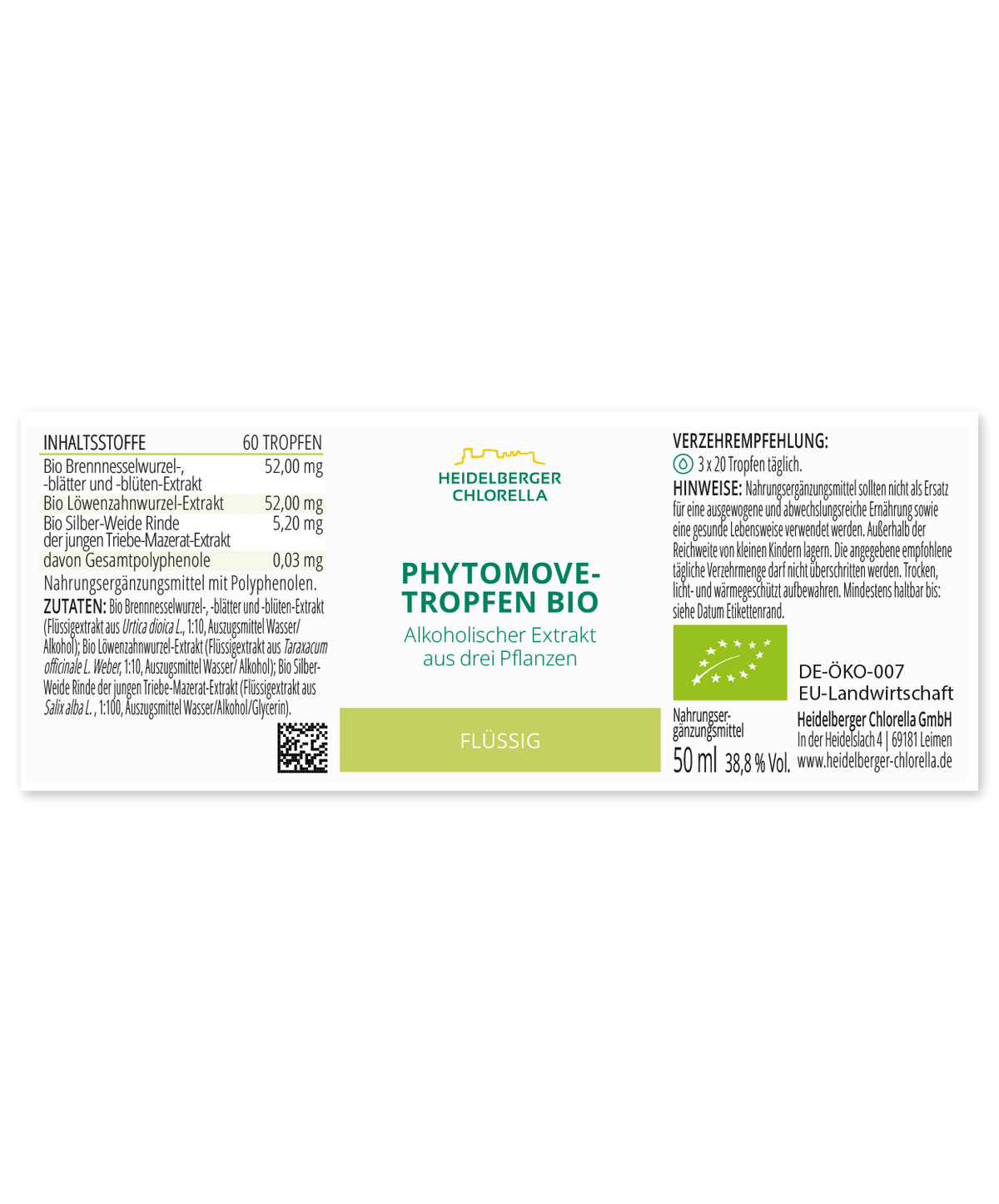 PhytoMove-Tropfen Bio -Heidelberger Chlorella GmbH
