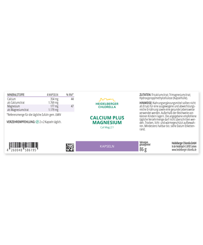 Calcium plus Magnesium Kapseln -Heidelberger Chlorella GmbH