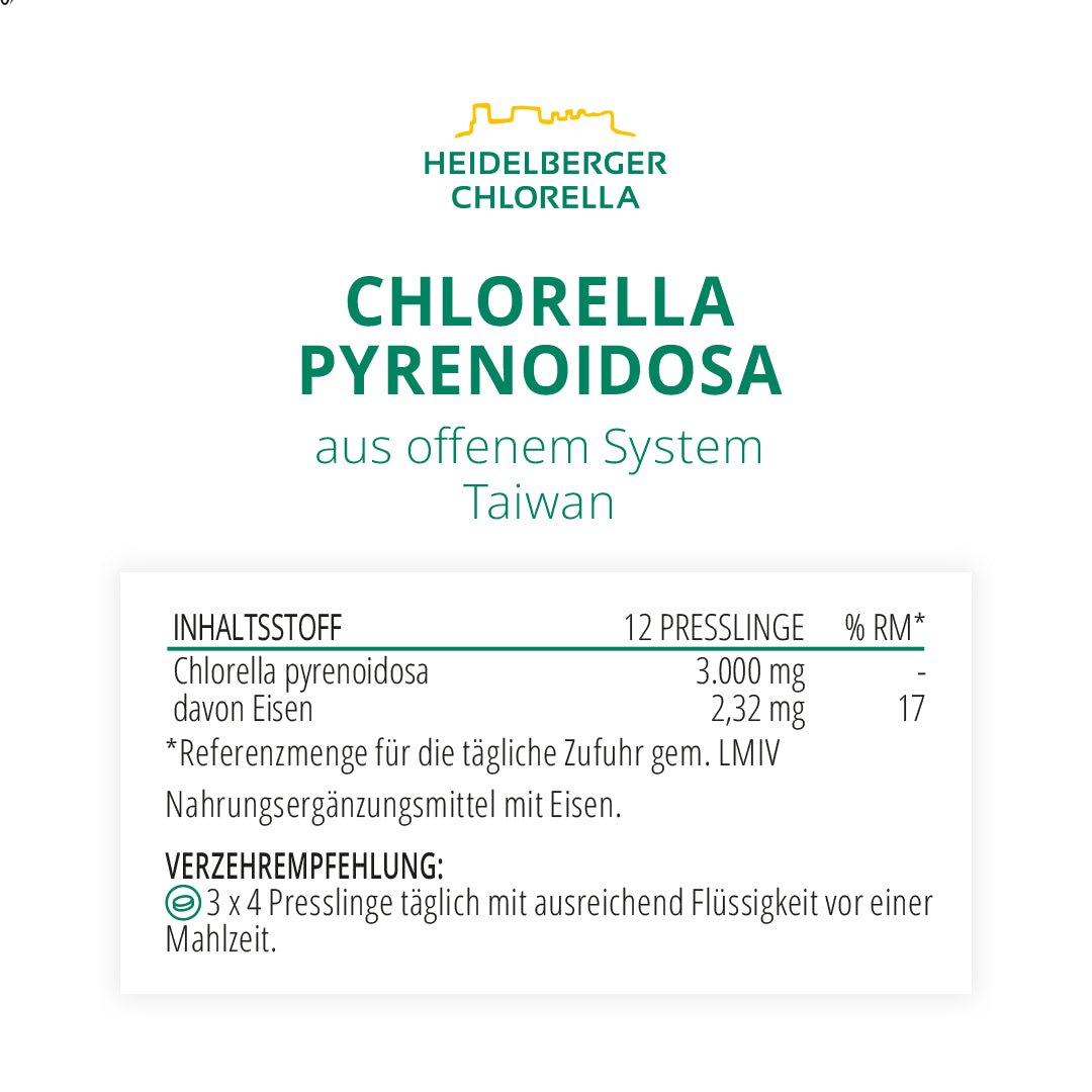 Chlorella pyrenoidosa Presslinge -Heidelberger Chlorella GmbH