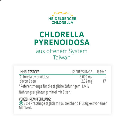 Chlorella pyrenoidosa Presslinge -Heidelberger Chlorella GmbH