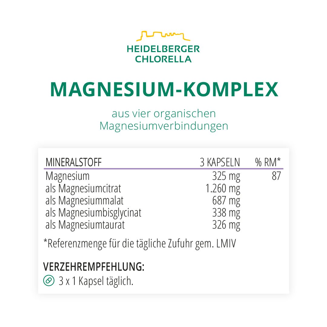 Magnesium-Komplex Kapseln -Heidelberger Chlorella GmbH