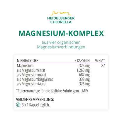 Magnesium-Komplex Kapseln -Heidelberger Chlorella GmbH