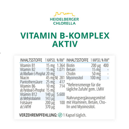 Vitamin B-Komplex aktiv Kapseln -Heidelberger Chlorella GmbH