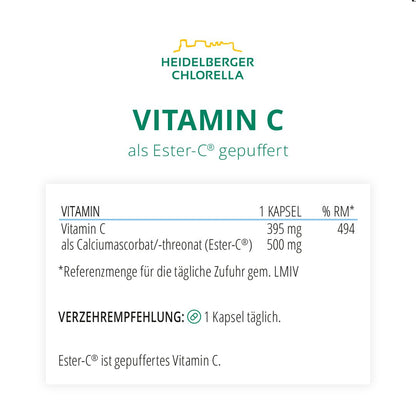 Vitamin C als Ester-C® gepuffert Kapseln -Heidelberger Chlorella GmbH