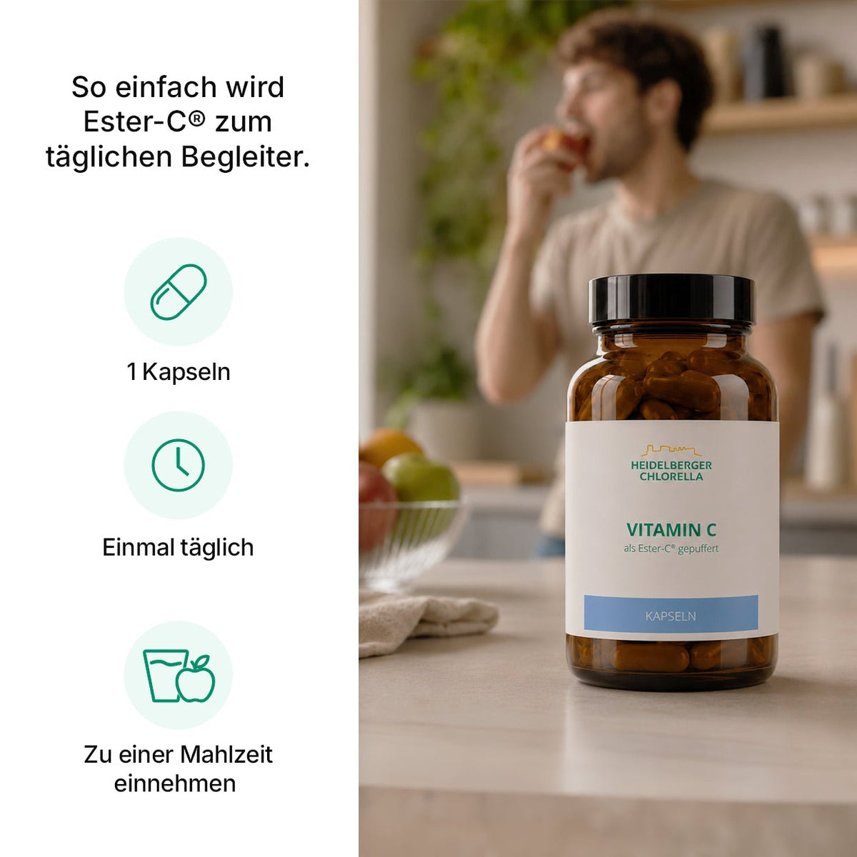 Vitamin C als Ester-C® gepuffert Kapseln -Heidelberger Chlorella GmbH