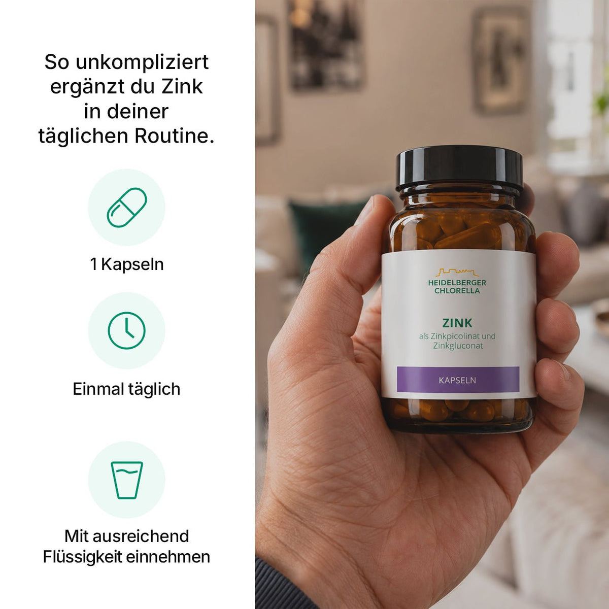 Zink als Zinkpicolinat und Zinkgluconat Kapseln -Heidelberger Chlorella GmbH