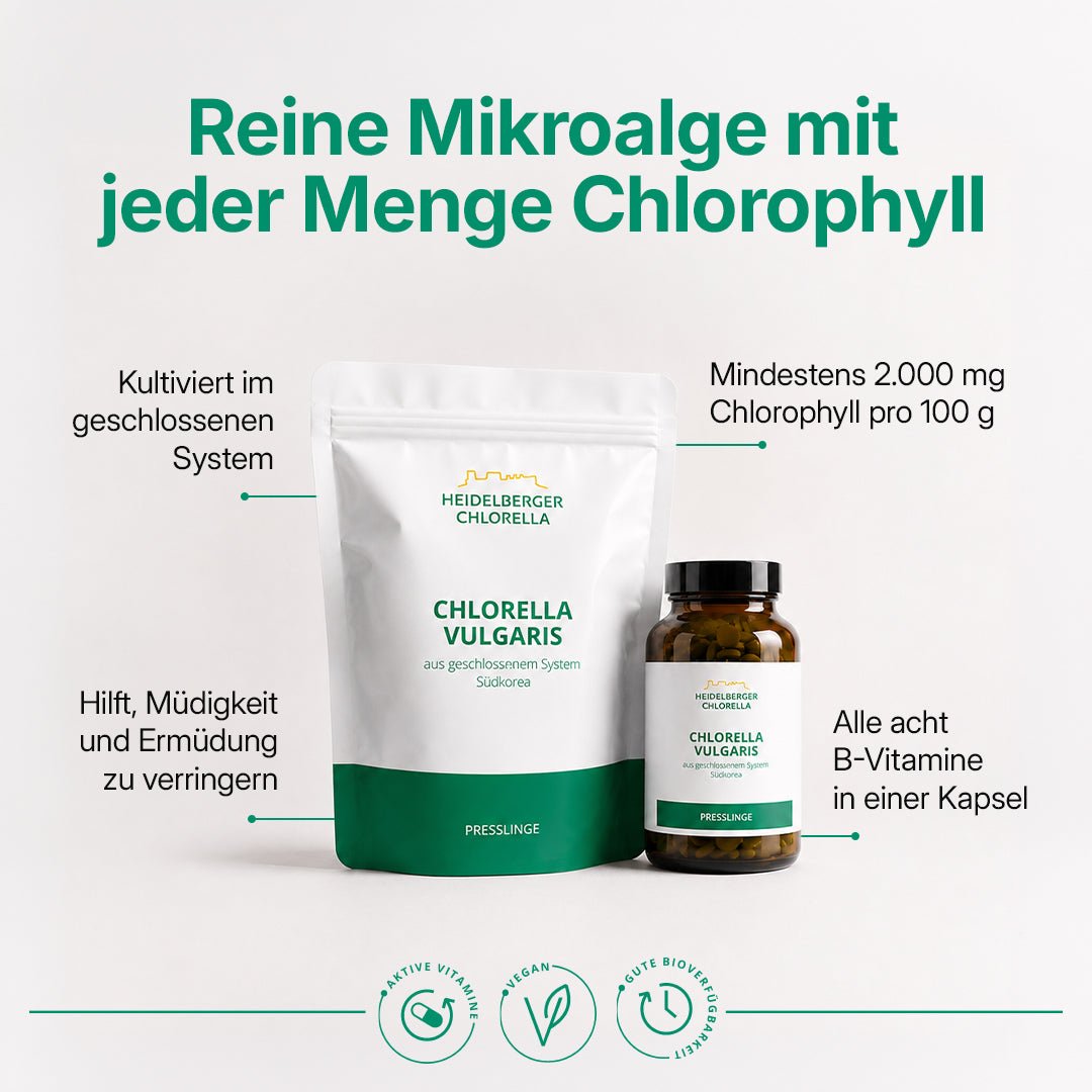Chlorella vulgaris Presslinge -Heidelberger Chlorella GmbH