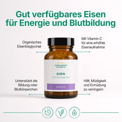 Eisen als Eisenbisglycinat Kapseln -Heidelberger Chlorella GmbH