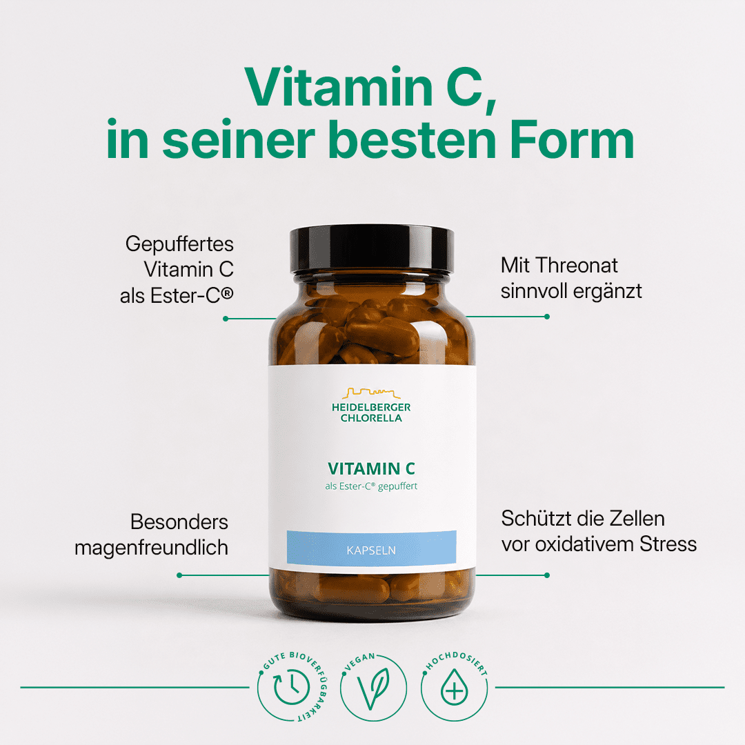Vitamin C als Ester-C® gepuffert Kapseln -Heidelberger Chlorella GmbH