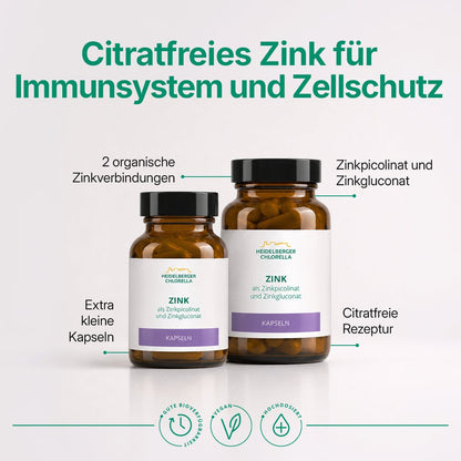 Zink als Zinkpicolinat und Zinkgluconat Kapseln -Heidelberger Chlorella GmbH
