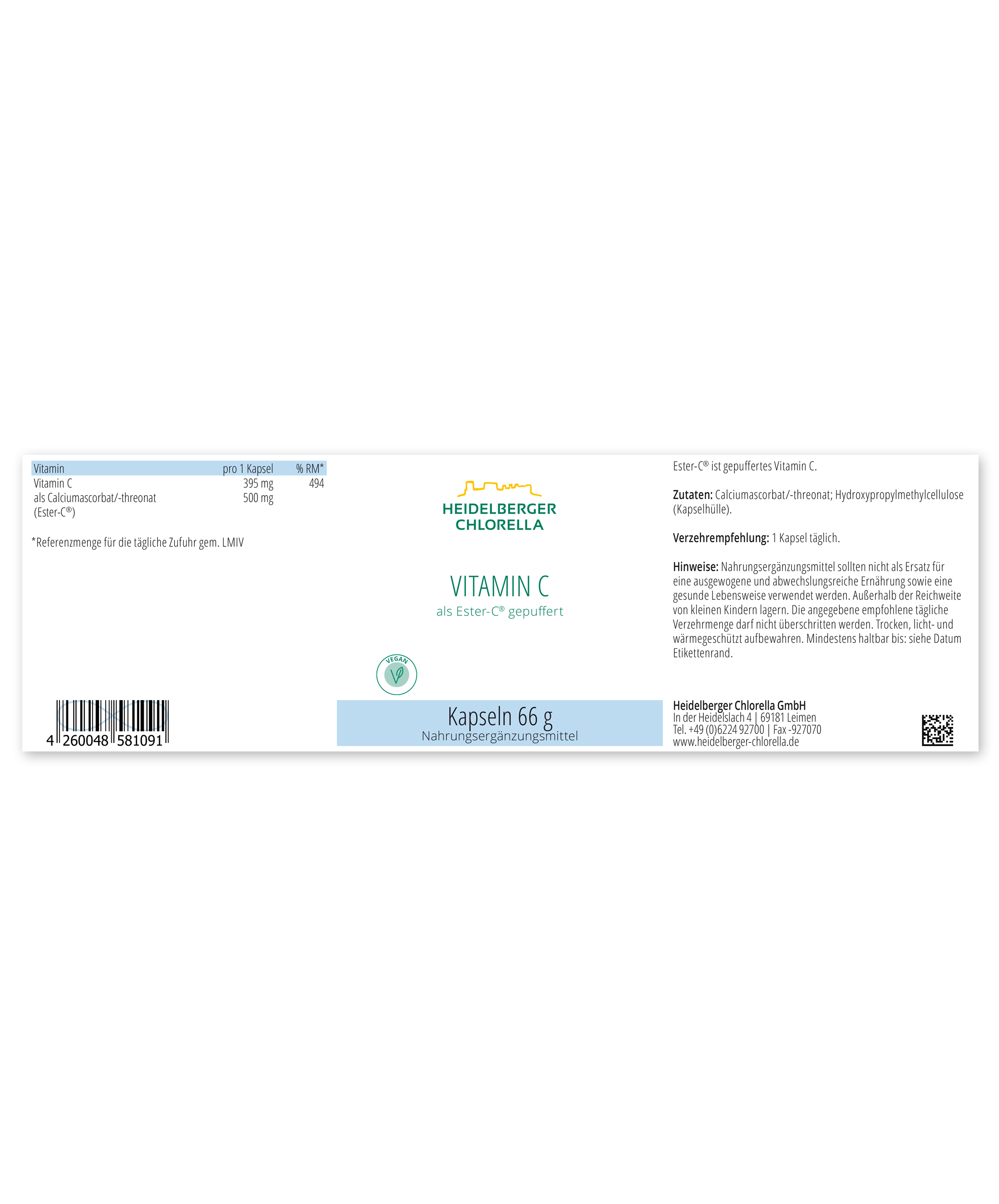 Vitamin C als EsterC® gepuffert Kapseln online kaufen Heidelberger